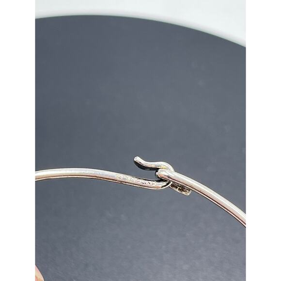 Sterling Silver Designer Signed 925 Hook and Loop Closure Cuff Bracelet - Picture 7 of 8